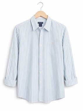 US POLO ASSN | White & Blue Striped Button-Up Blouse – Women’s XL